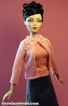 Ashton Drake - Gene Marshall - Star Wardrobe Pink, Black and Polka Dot Pink Cardigan Sweater Set - наряд